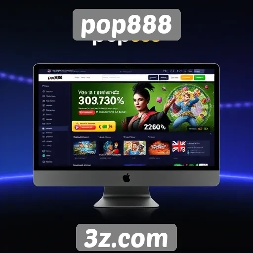 Análise da interface do usuário do site pop888